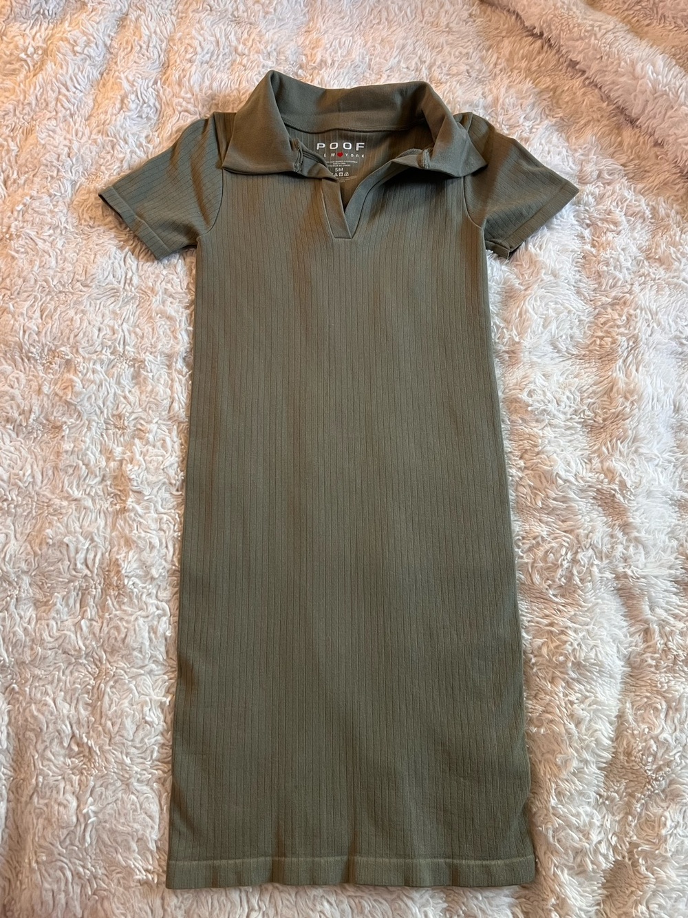 Poof Olive Green Bodycon Polo Dress